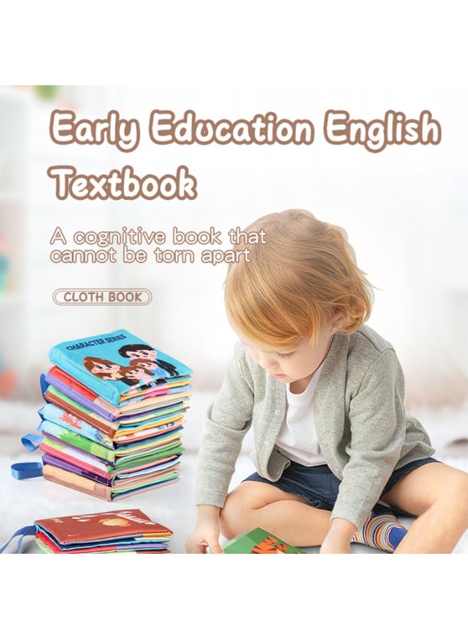 اسرلي وايت مجموعة من 6 كتب قماشية ناعمة للأطفال الرضع، تصدر صوت حفيف عند لمسها. - Image 4